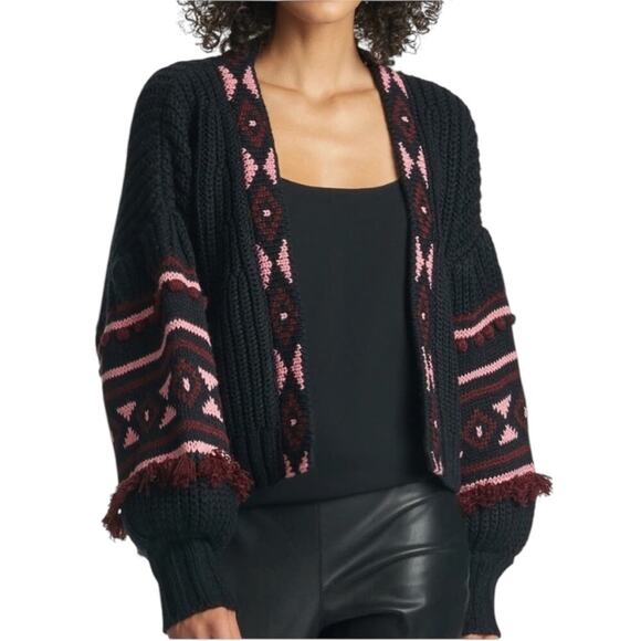 NWT Sachin + Babi Landon Knit - Black Burgundy Peony Cardagin – Sz XL - Picture 4 of 14